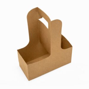 Холдер переноска для стаканов на 2 секции крафт бумага10 шт/уп kholder-perenoska-dlia-stakaniv-na-2-sektsii-kraft-papir-10-sht-up